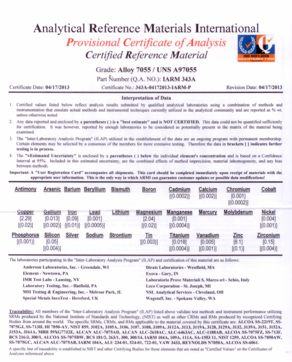 鋁合金光譜標(biāo)樣 鋁合金光譜標(biāo)樣